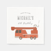 Vuurtruck Verjaardag Papier servet (Voorkant)