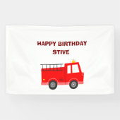 Vuurtruck verjaardagsfeestje banner (Horizontaal)