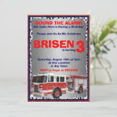 Vuurtruckuitnodiging Kaart (Staand voorkant)