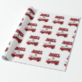 Vuurtrui en Dalmatian Dog Happy Birthday Cadeaupapier (Uitgerold)