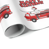 Vuurtrui en Dalmatian Dog Happy Birthday Cadeaupapier (Rol Hoek)