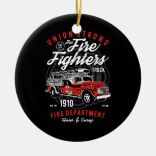 Vuurvaste brandweerlieden in de Unie Keramisch Ornament