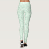 Vuurvaste groene witte abstracte gouache-kunst leggings (Achterkant)
