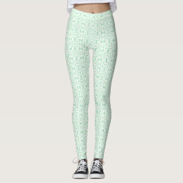 Vuurvaste groene witte abstracte gouache-kunst leggings