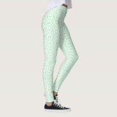 Vuurvaste groene witte abstracte gouache-kunst leggings (Rechts)