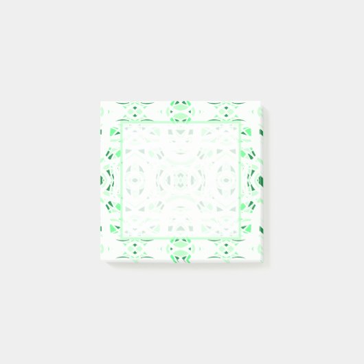 Vuurvaste groene witte abstracte Gouache-kunst Post-it® Notes (Voorkant)