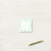 Vuurvaste groene witte abstracte Gouache-kunst Post-it® Notes (Op bureau)