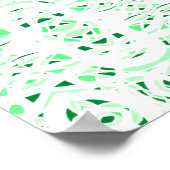 Vuurvaste groene witte abstracte Gouache-kunst Poster (Hoek)