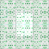 Vuurvaste groene witte abstracte Gouache-kunst Stof (Delen)