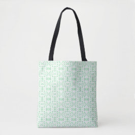 Vuurvaste groene witte abstracte Gouache-kunst Tote Bag