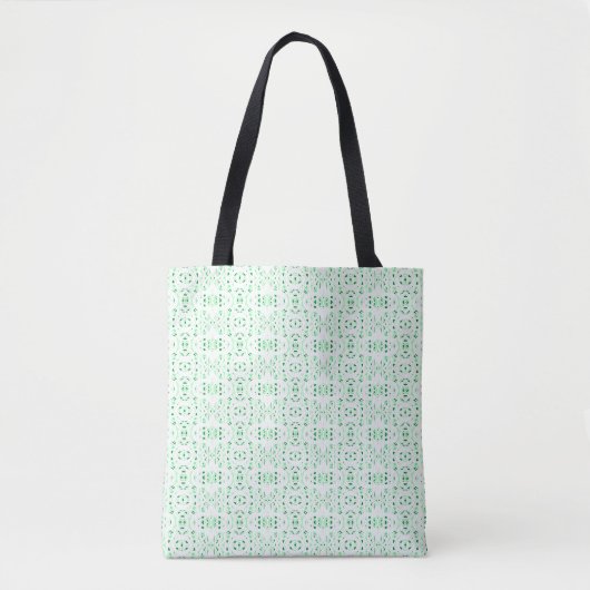 Vuurvaste groene witte abstracte Gouache-kunst Tote Bag (Voorkant)