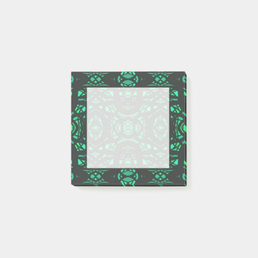 Vuurvaste groene zwarte abstracte Gouache-kunst Post-it® Notes (Voorkant)
