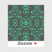 Vuurvaste groene zwarte abstracte Gouache-kunst Sticker (Vel)