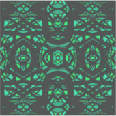 Vuurvaste groene zwarte abstracte Gouache-kunst Sticker (Voorkant)