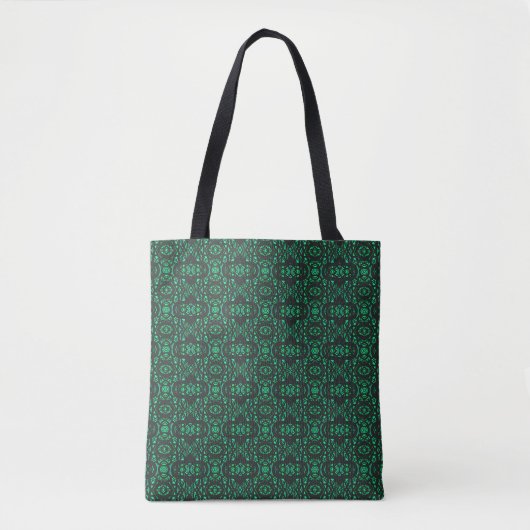 Vuurvaste groene zwarte abstracte Gouache-kunst Tote Bag (Voorkant)