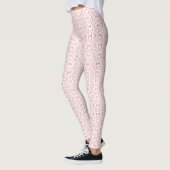 Vuurvaste Rode Witte Abstracte Gouache Kunst Leggings (Links)