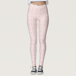 Vuurvaste Rode Witte Abstracte Gouache Kunst Leggings
