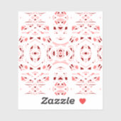 Vuurvaste Rode Witte Abstracte Gouache Kunst Sticker (Vel)