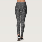 Vuurvaste zwart-wit abstracte Gouache-kunst Leggings (Achterkant)