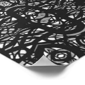 Vuurvaste zwart-wit abstracte Gouache-kunst Poster (Hoek)