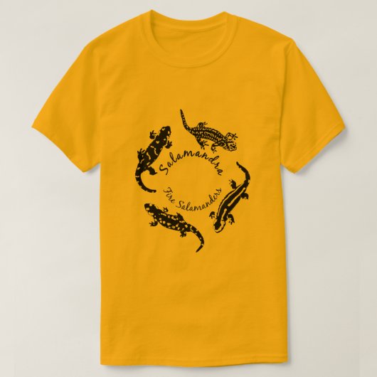 Vuurverzouwers in een ring (Zwarte Logo) T-shirt (Design voorkant)