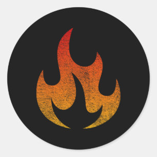 Vuurvlam Kostuum Halloween Verlicht Brandende Vlam Ronde Sticker