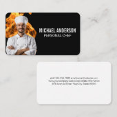 vuurvlam | lachende chef-kok | culinair visitekaartje (Voorkant / Achterkant)