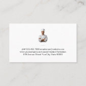 vuurvlam | lachende chef-kok | Hout Visitekaartje (Achterkant)