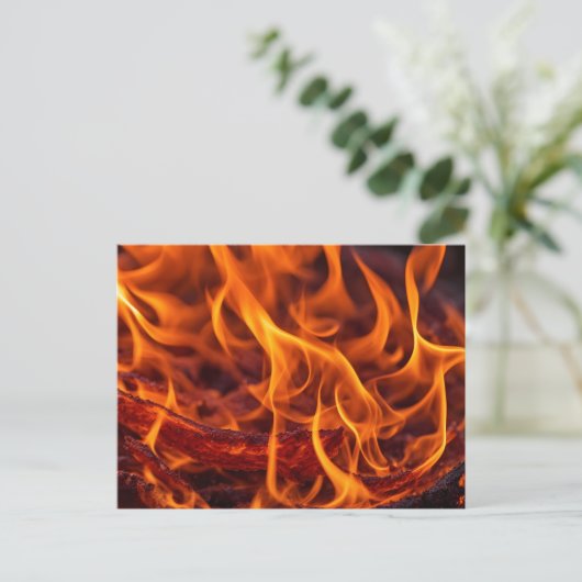 Vuurvlam macro briefkaart (Staand voorkant)