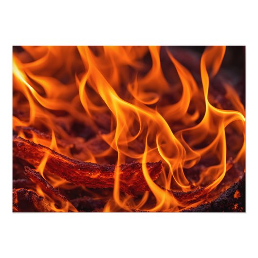 Vuurvlam macro foto afdruk (Voorkant)