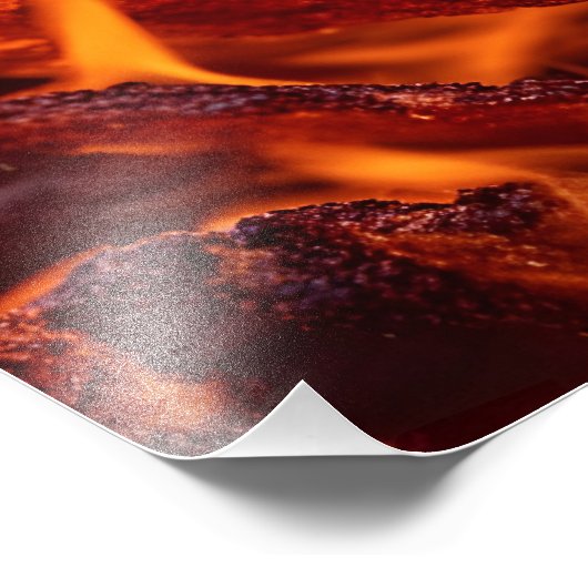 Vuurvlam macro foto afdruk (Hoek)