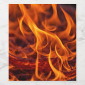 Vuurvlam macro wijn etiket (Enkel label)