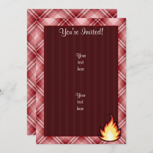 Vuurvlam Rood Kaart (Voorkant / Achterkant)