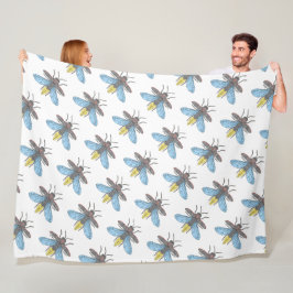 Vuurvlieg (wit) - fleece deken