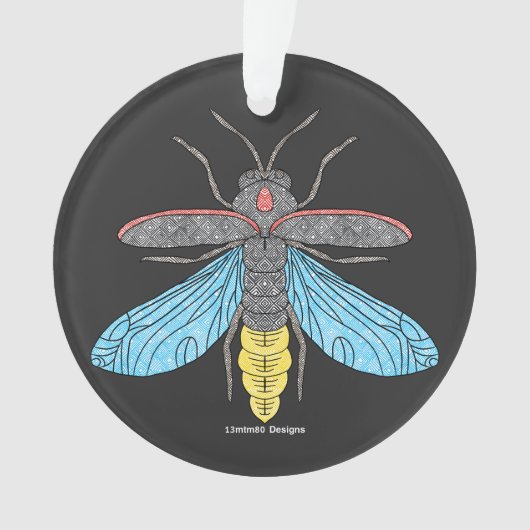Vuurvlieg (zwart) - Acrylic Ornament (voorkant)