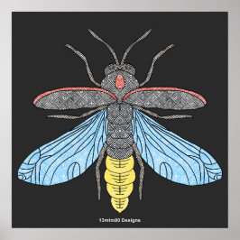 Vuurvlieg (zwart) - Posterprint Poster