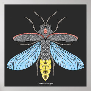 Vuurvlieg (zwart) - Posterprint Poster
