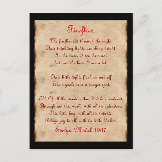 Vuurvliegen Briefkaart (Voorkant)