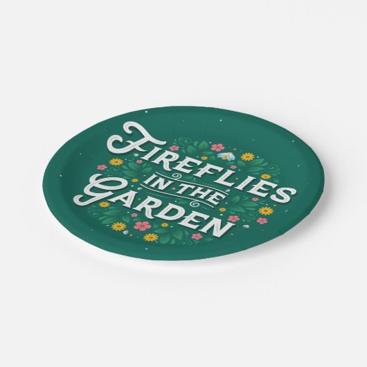 Vuurvliegen in de Borden van het tuinpapier Papieren Bordje (Gekanteld)