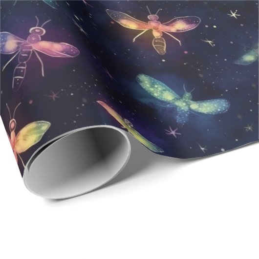 Vuurvliegen in het Night Sky Cadeaupapier (Rol Hoek)