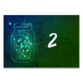 Vuurvliegen in Jars Greenleaf Table Number Kaarten (Achterkant)