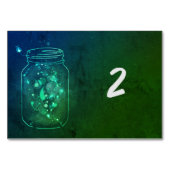 Vuurvliegen in Jars Greenleaf Table Number Kaarten (Voorkant)