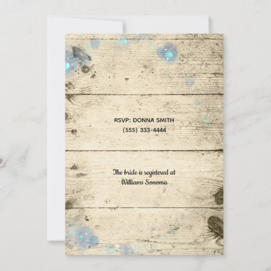 Vuurvliegen in Jars Rustic Bridal Shower Kaart (Achterkant)