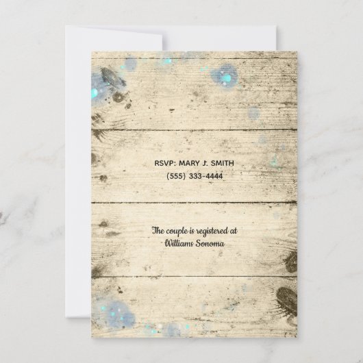 Vuurvliegen in Jars Rustic Wedding Shower Kaart (Achterkant)