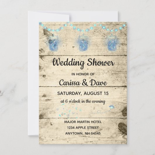 Vuurvliegen in Jars Rustic Wedding Shower Kaart (Voorkant)