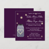 Vuurvliegen in Mason Jar Heart Wedding Kaart (Voorkant / Achterkant)