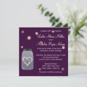 Vuurvliegen in Mason Jar Heart Wedding Kaart (Staand voorkant)