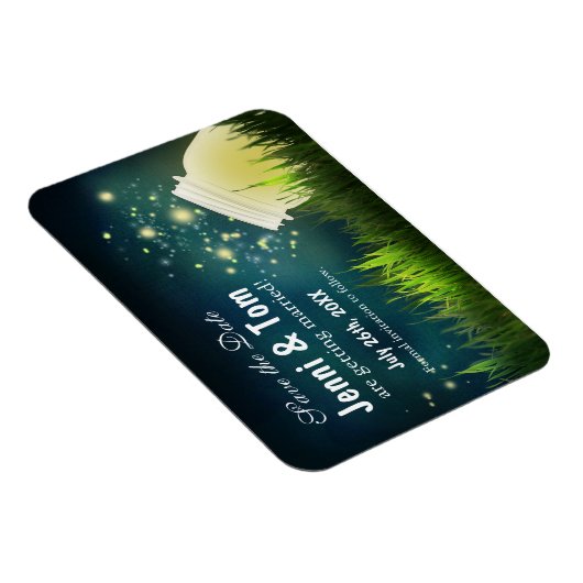 Vuurvliegen + Mason Jar Rustieke Nacht Datum Magne Magneet (Rechterzijde)