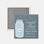 Vuurvliegen &  Mason Jar Save the Date Magneet (Voorkant / Achterkant)