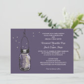 Vuurvliegen & Mason Jar Wedding Invitations Kaart (Staand voorkant)
